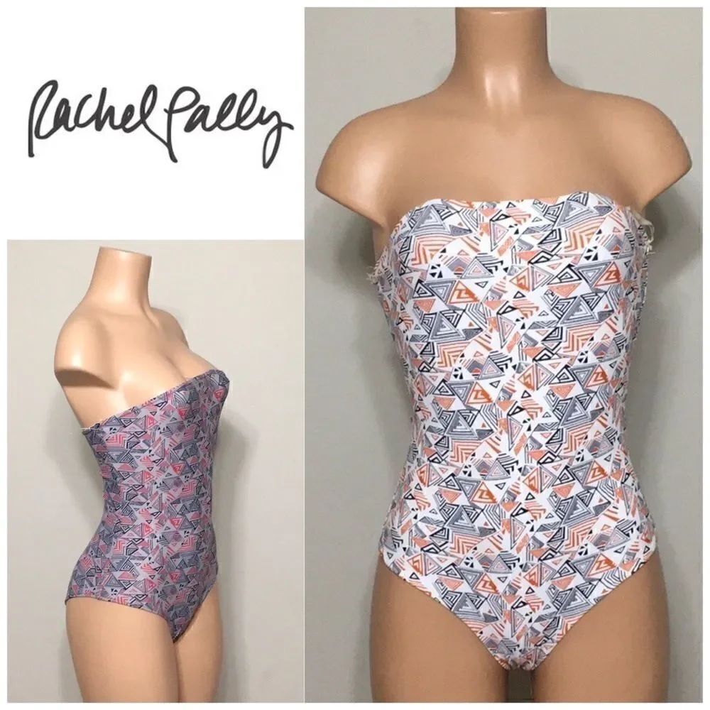 New. Rachel Pally Citrus Maze Bandeau swimsuit. NWT